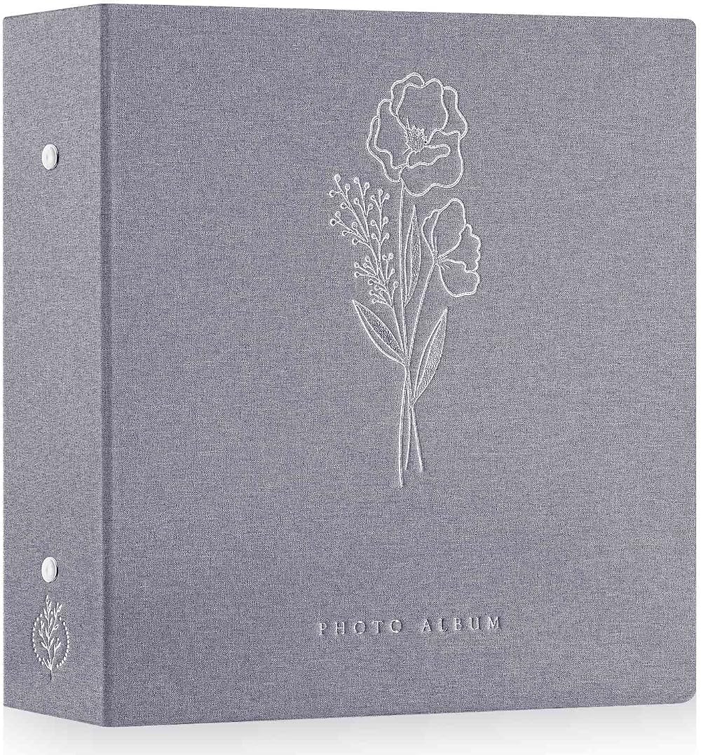 Lanpn Photo Album 6x4 Linen 100 Pockets 1000 Pages Grey 34x31.5x9cm