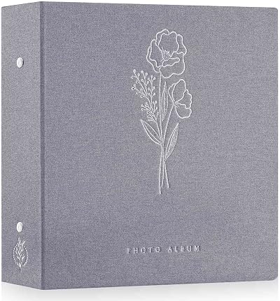 Lanpn Photo Album 6x4 Linen 100 Pockets 1000 Pages Grey 34x31.5x9cm