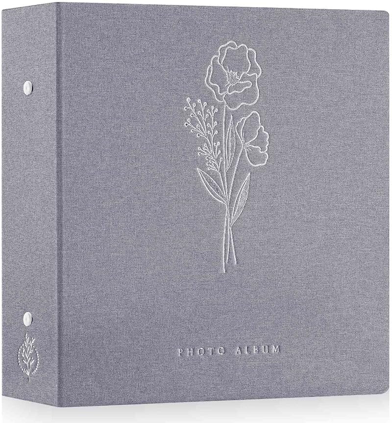 Lanpn Photo Album 6x4 Linen 100 Pockets 1000 Pages Grey 34x31.5x9cm