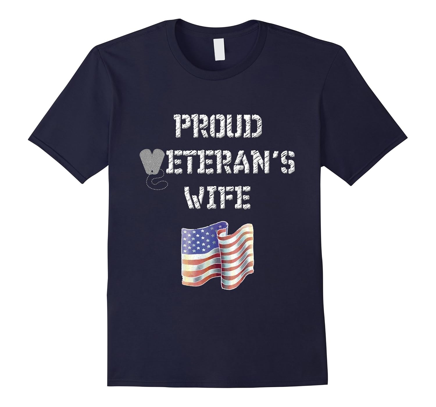 Proud Veteran's Wife Shirt Distressed American Flag Shirt-ANZ