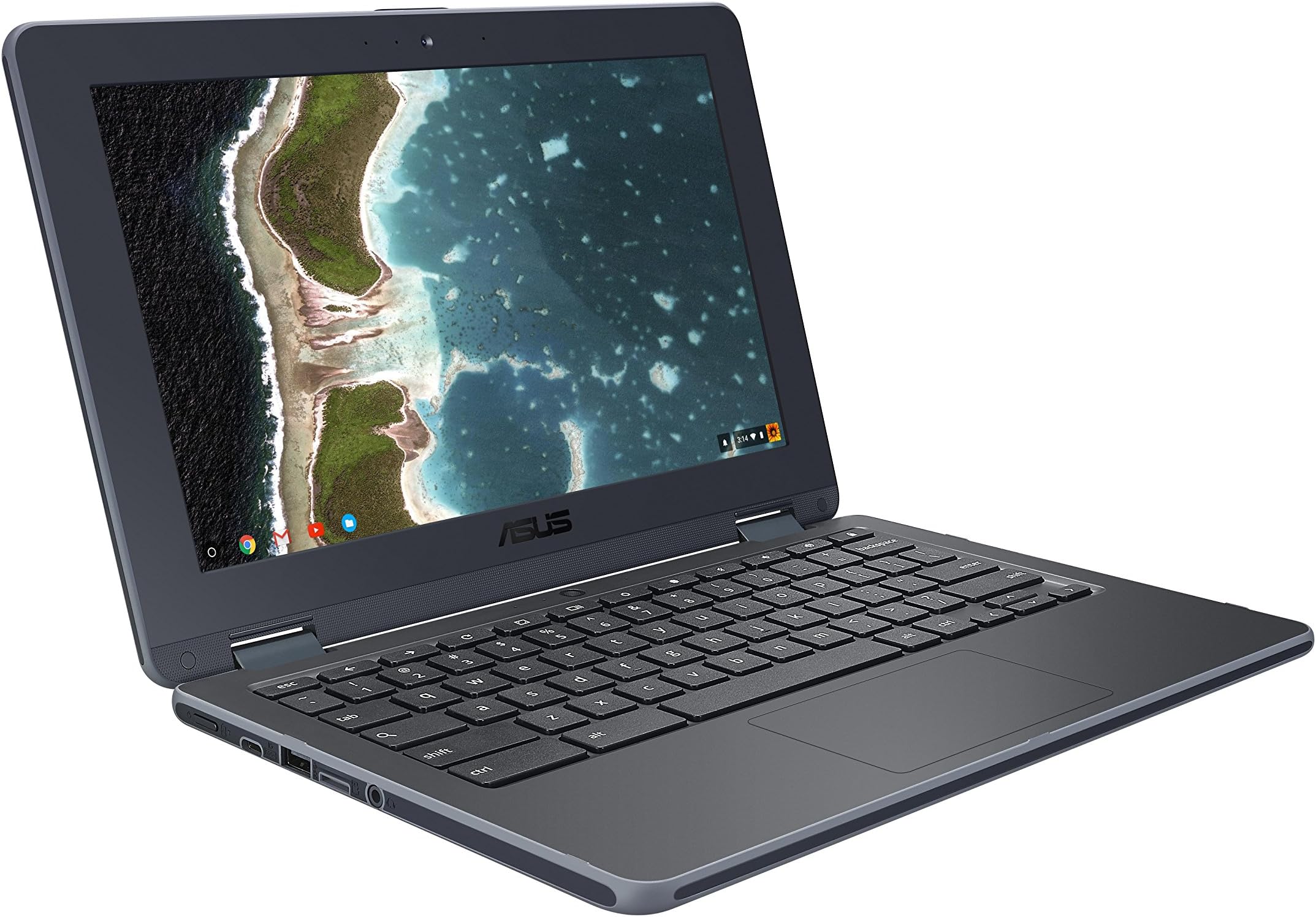 ASUS C213NA-BU0033-OSS 11.6 Inch HD Chromebook - (Grey/Dark Grey) (Intel Celeron N3350 Processor, 4 GB RAM, 32 GB eMMC, Chrome OS)