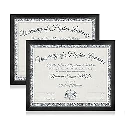 Annecy 8.5x11 Picture Frame Black（2 Pack）, 8.5