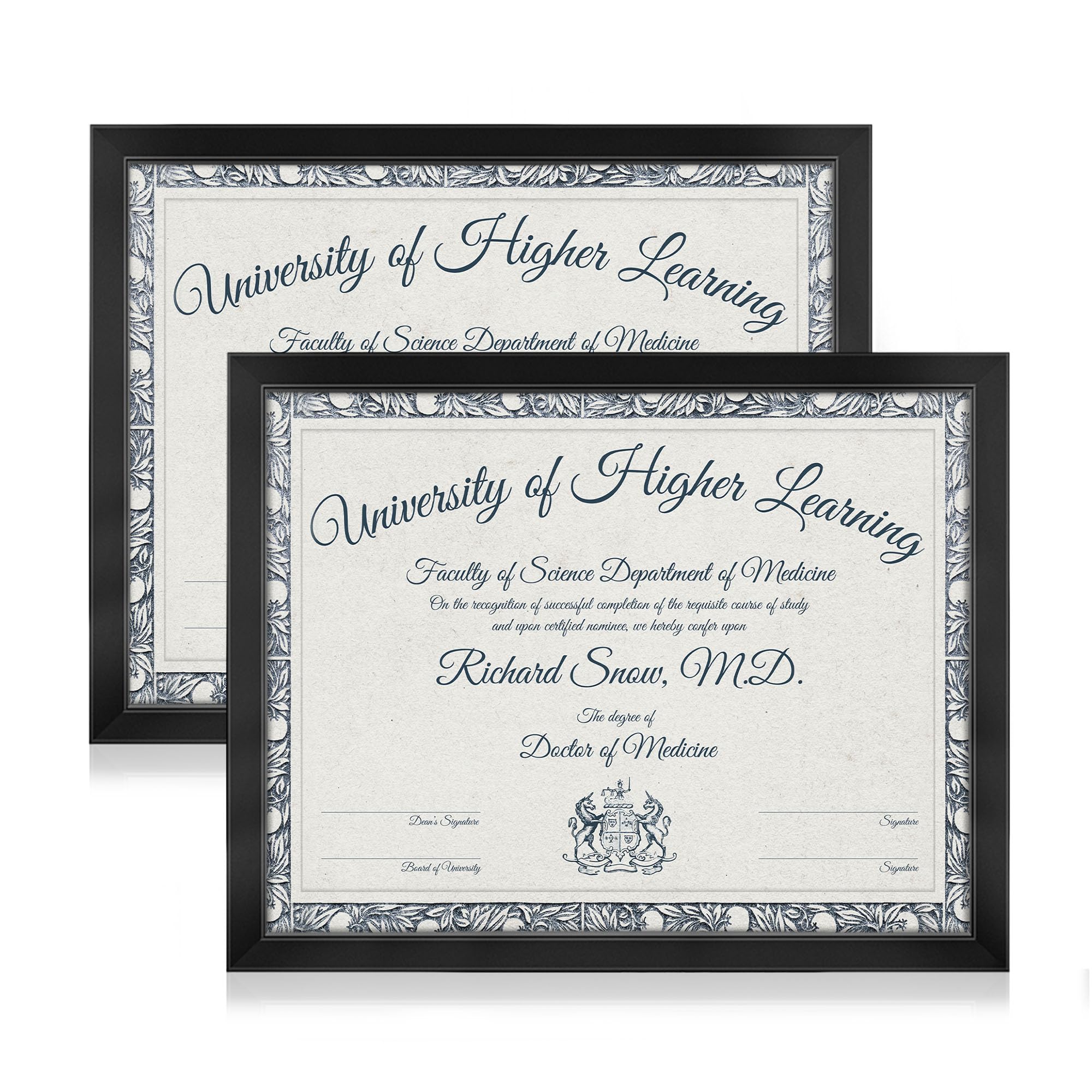 Annecy 8.5x11 Picture Frame Black（2 Pack）, 8.5