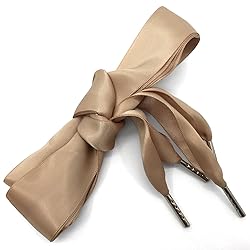 WEGOODZF Satin Ribbon Shoe Laces: 3CM Wide Khaki