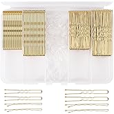 CARILI 300PCS Hair Pins Kit, 100PCS Bobby Pins 100PCS U Shaped Hair Pins 100 Clear Hair Bands for Women Girls, Hair Pins for 