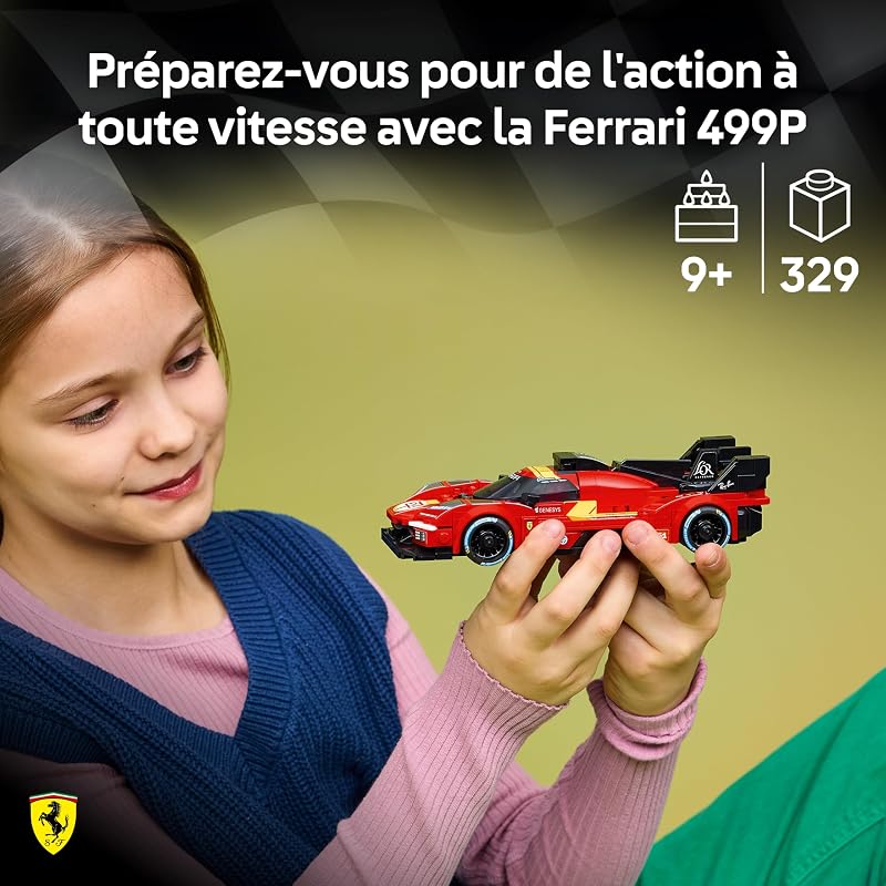 Speed Champions Ferrari 499P - Jouet Voiture de Course - Maquette STEM avec Minifigurine Collector de Pilote - Cadeau sur Le Thème du Sport Automobile pour Garçon dès 9 Ans ou Fan 77261 — photo 2 sur 8