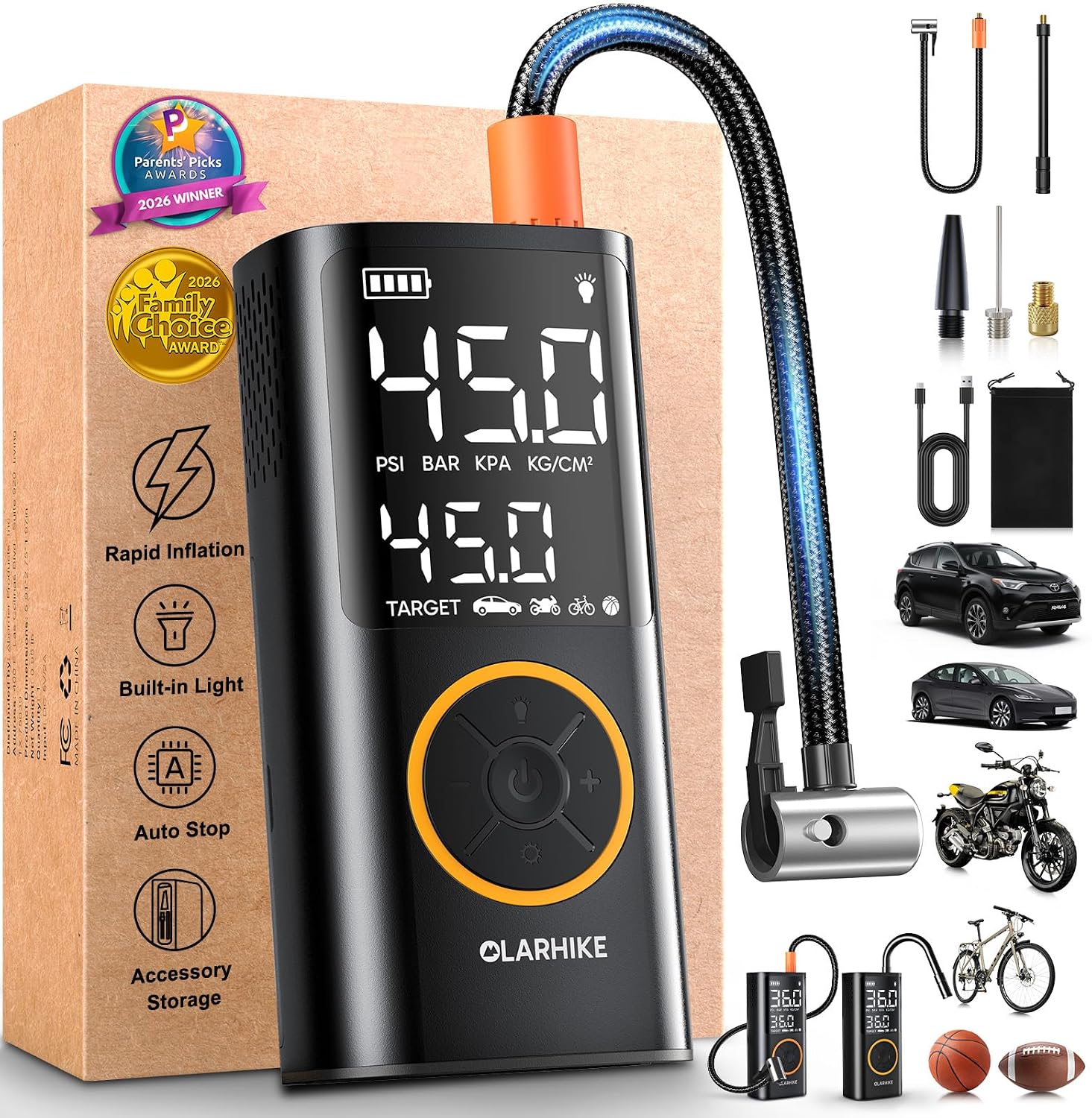 Cordless Auto-Stop Electric Tire Inflator