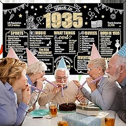 Large 90th Birthday Banner Backdrop Decorations for