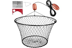 QualyQualy 30" Crab Ring Trap, Heavy Duty Crab Nets 4.4/9.5lb, Crab Net for Crabbing Pier with Fishing Buoy & 36 Tarred Braided Twine Crabbing for Blue Crabs, Dungeness, Lobster Saltwater