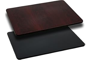 Flash Furniture Glenbrook 24'' x 42'' Rectangular Table Top with Black or Mahogany Reversible Laminate Top (Pack of 1)