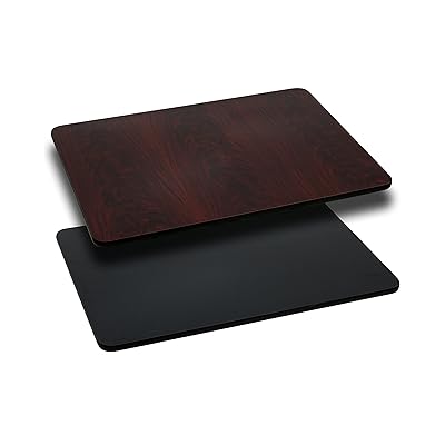 Flash Furniture 24"x42" Rectangular Table Top, Black/Mahogany