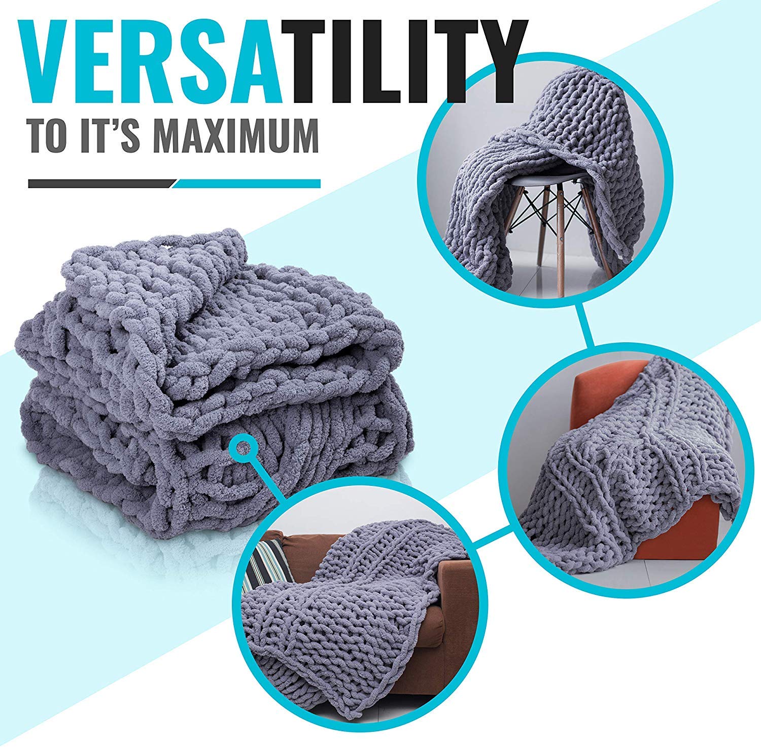 Inshere Luxury Chunky Knit Throw Blanket (48\
