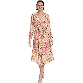 Donna Morgan Womens Floral Printed V-Neck Midi Dress Summer Fun Day Event Date Guest of