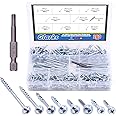 Glarks 260Pcs Pocket Hole Screw Set 8 Size Square Drive Self Tapping Coarse Fine Thread Screws Assortment Kit for Wood and Sheet Metal (260Pcs Screws Assortment Kit)