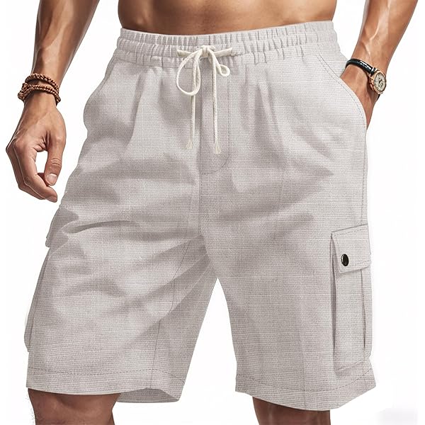 Pantalones Cortos Hombre Shorts De Verano Para Hombre - Algodón Y Lino Con Cintura Elástica Pantalón Corto Algodón Hombre