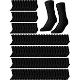 Haysandy 200 Pairs Women Men Socks Bulk Crew Solid Color Unisex Socks Athletic Casual Socks for Adult Kid Homeless