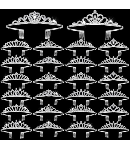2222 20Pcs Tiaras Girls Sparkling Rhinestone Tiaras Bulk Set Princess Amazon.com : Zeyune 9 Pcs Tiaras and Crowns for Women Bulk  main image 4
