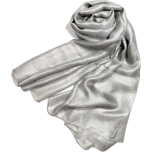 Royal Silk Aviator Scarf - GREY - Soft, Sleek, Stylish – Double