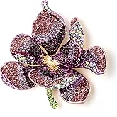 EVER FAITH Women's Austrian Crystal Orchid Flower Petal Brooch