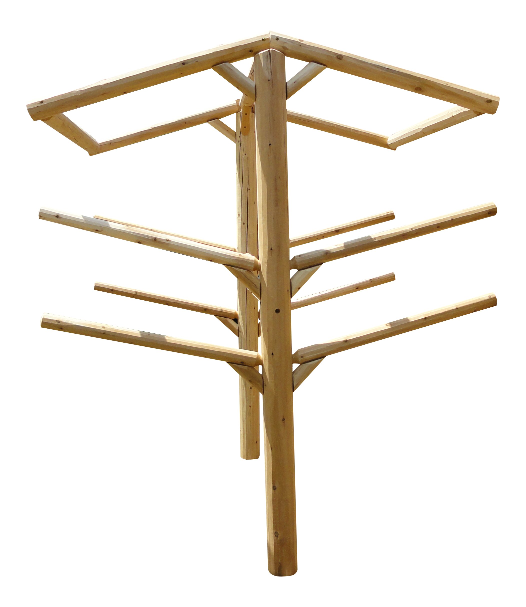 Log Kayak Rack 4-Place for Burying & Log roof framing
