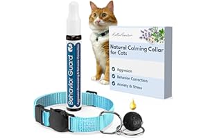 ROLLERPAWSTER Essential Oil Cat Calming Collar for cat Anti Aggression and Anxiety Relief, with Natural Lava Rock Diffuser Pendant, Breakaway, Pet Safe Collar, Vet & Naturopath Approved (Myrrh)