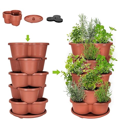 Brick Stack N Connect Rectangular Planter By Bama With Easy Irrigation System 5 Piece Set Ideal For Creating De Rectangular Planters Vertical Garden Planters