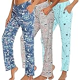 NoirEle 3 Pack: Women's Pajama Pants, Comfy Casual Pajama Bottoms Print Sleep Pants Sleepwear, S-2XL