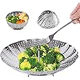 Steamer Basket Stainless Steel Instant Pot Accessories for Food and Vegetable, Zocy Premium Expandable Steam Basket to Fit Va