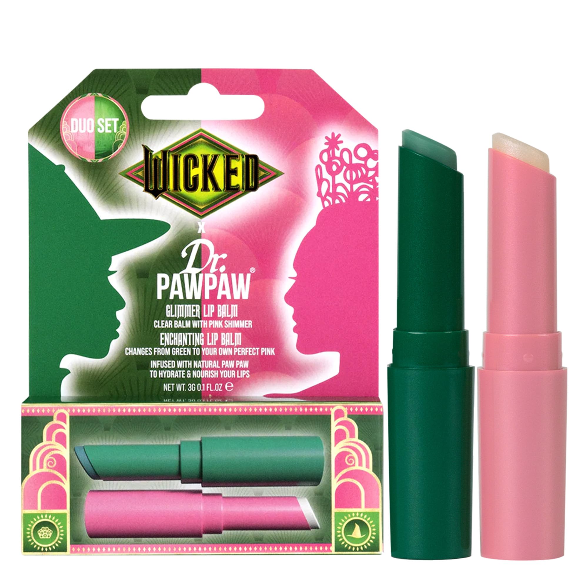 Photo 1 of Dr. PawPaw Wicked Enchanting & Glimmer Lip Balm Duo - Moisturizing, Tinted Lip Balm for Women - Vegan, Nourishing, Hydrating - 2 pc