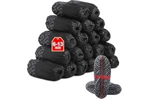 TOMUS-UNI X-Large Shoe Covers Disposable 200 Pack (100 Pairs) Fit Shoe Sizes to Men's 13 Non-Slip, Durable, Indoor Protect Your Home, Floors and Shoes（Black）