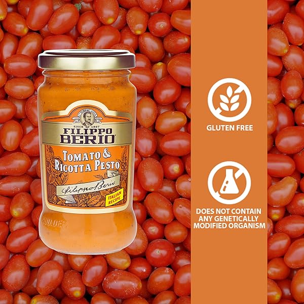 FILIPPO BERIO PESTO, TOMATO & RICOTTA, 6.7 OUNCE GLASS JAR, GLUTEN FREE, NON-GMO