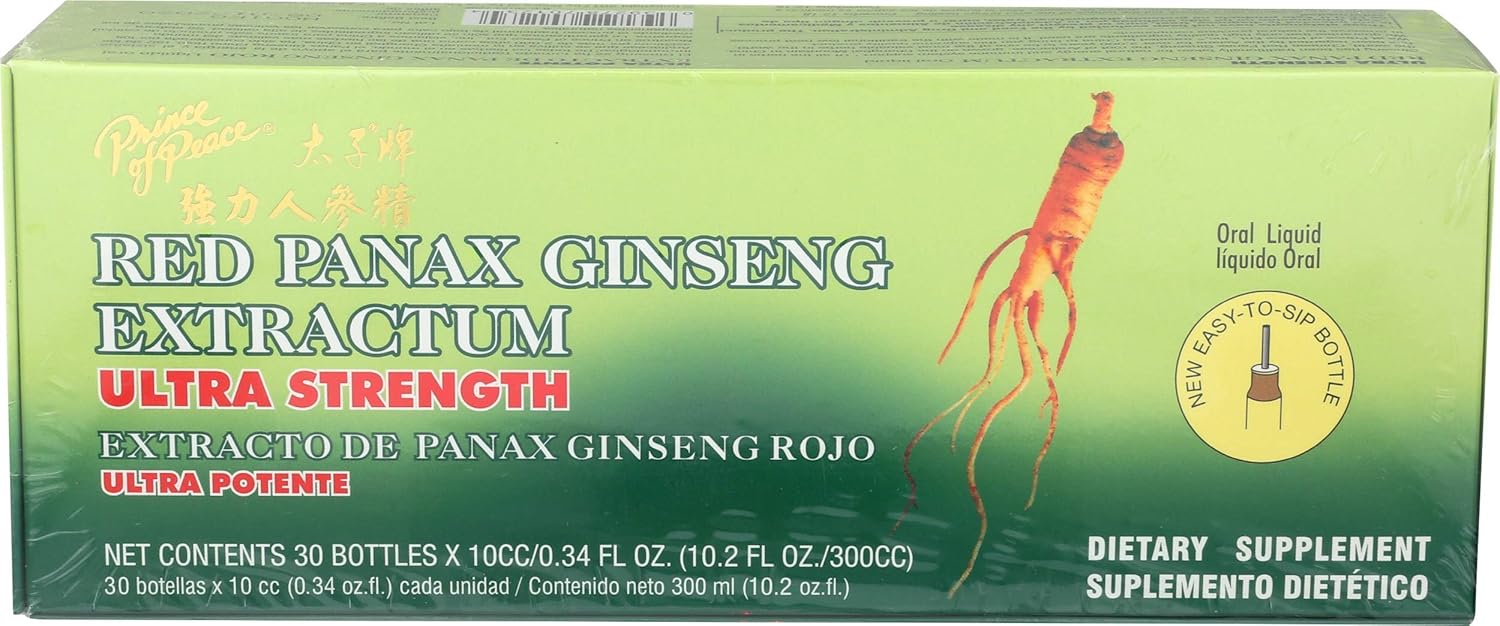Prince of Peace Red Panax Ginseng Extractum Ultra Strength, 0.34 oz Each, 30 Count: Health & Personal Care