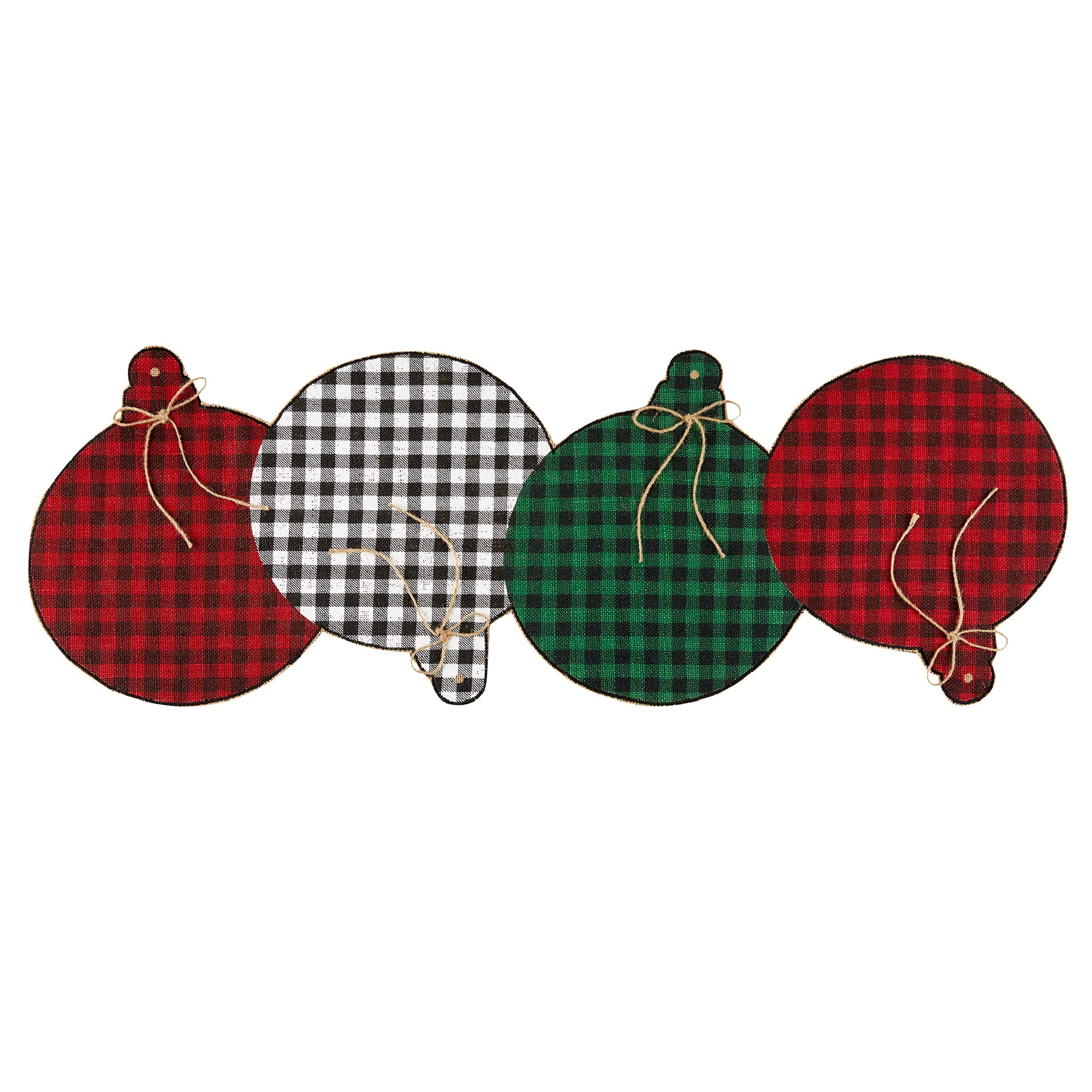 Elrene Burlap Centerpiece, Red/Green, 14" x 40" (Table Runner)