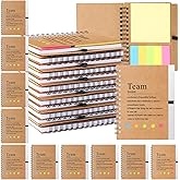 Feifeiya 24 Pcs Team Appreciation Gifts Bulk for Employee Inspirational Spiral Notebooks with Sticky Notes Inspirational Team Notepads for Teacher Nurse Coworker Staff Volunteer Gifts (Brown)