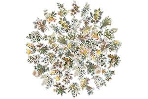 ZMLSED Botanical Stickers, 40 PCS Vintage Aesthetic Stickers for Scrapbooking Supplies Kit, Cottagecore Ephemera Flower Themed Decals Stickers for Bullet Junk Journal Planner Laptop Album Envelop