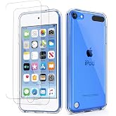 ULAK Case for iPod Touch 7/6/5 with 2HD Screen Protectors, Clear | [Anti-Yellowing] Transparent Slim Soft TPU Protective Bumper Back Cover for iTouch 5th /6th /7th Generation