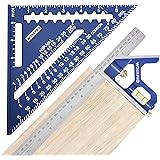 WORKPRO Rafter Square and Combination Square Tool Set, 7 in. Aluminum Alloy Die-Casting Carpenter Square and 12 Inch Zinc-All