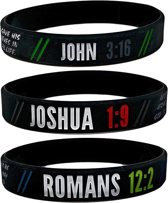 Christian Wristbands with Bible verses (6 pack). Religious