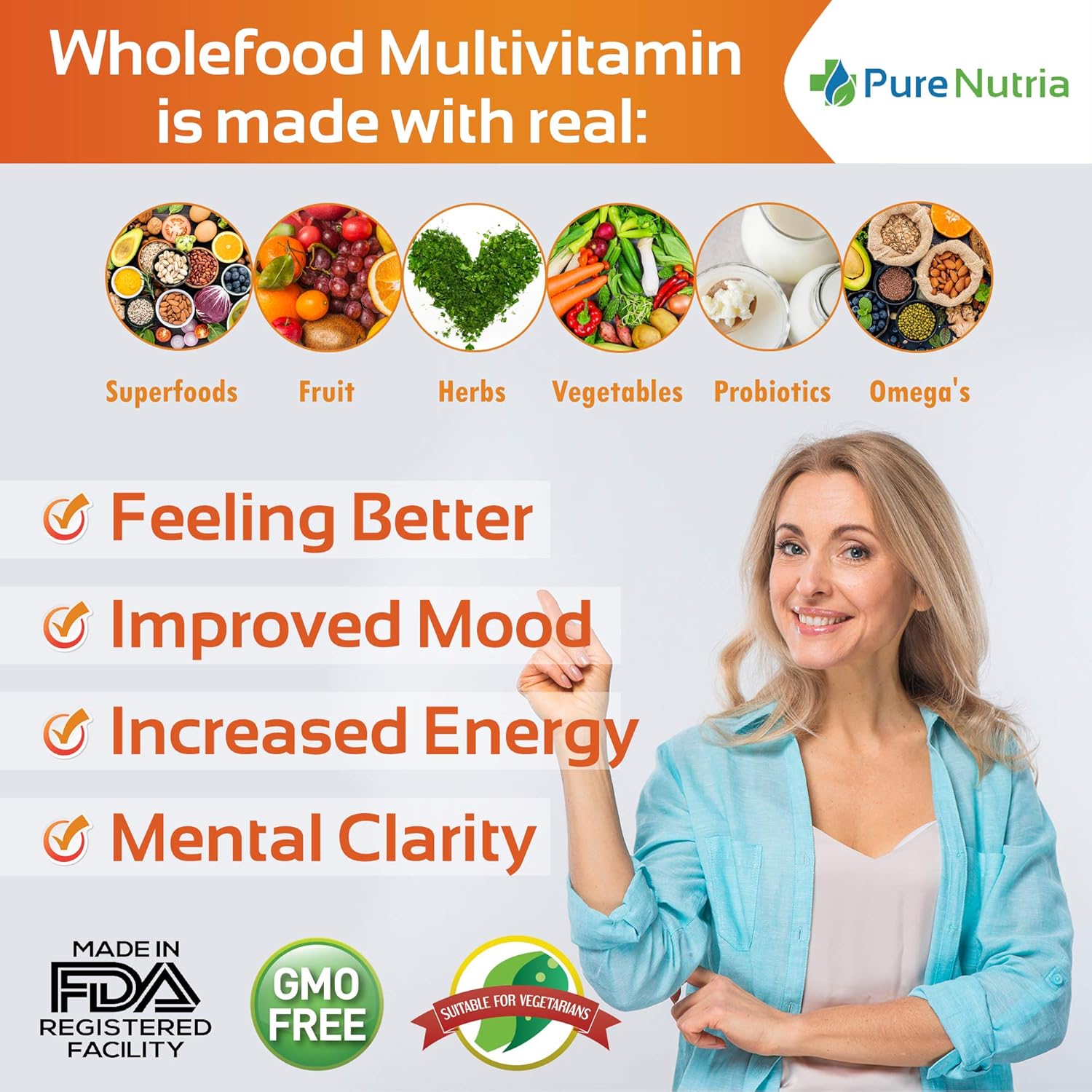 Whole Food MultiVitamin and Minerals with Probiotic Enzymes - 120 Multivitamins for Women and Men - Packed with WholeFood and Herbal Ingredients - Powerful Antioxidants for Digestive Support: Health & Personal Care