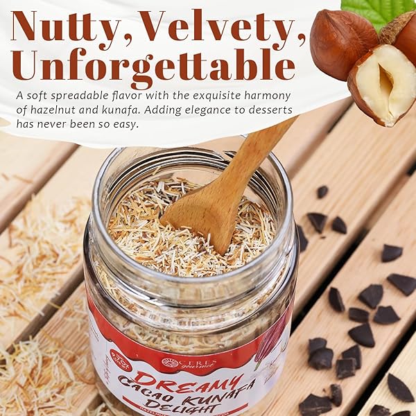 CERES GOURMET DUBAI CHOCOLATE CRUNCHY SPREAD, 9.7 OZ, PREMIUM SPREADABLE DUBAI CHOCOLATE WITH HAZELNUT AND CRISPY KATAIFI, RICH NUTTY GOURMET BREAKFAST SNACK FOR ICE CREAM, DESSERTS AND PANCAKES