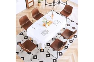 HeuGah Dining Chairs, Brown Dining Chairs Set of 6, 18 Inch Kitchen & Dining Room Chairs, Modern Faux Leather Dining Room Chairs with Back, Metal Legs (6 PCS 18Inch Dining Chair, Brown)