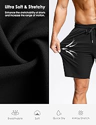 Men's Workout Shorts with Zipper Pockets 7 Inch