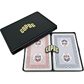 Copag WSOP 2025 Traditional Design 100% Plastic Playing Cards - Narrow Size (Bridge) Regular Index Blue/Red Double Deck Set