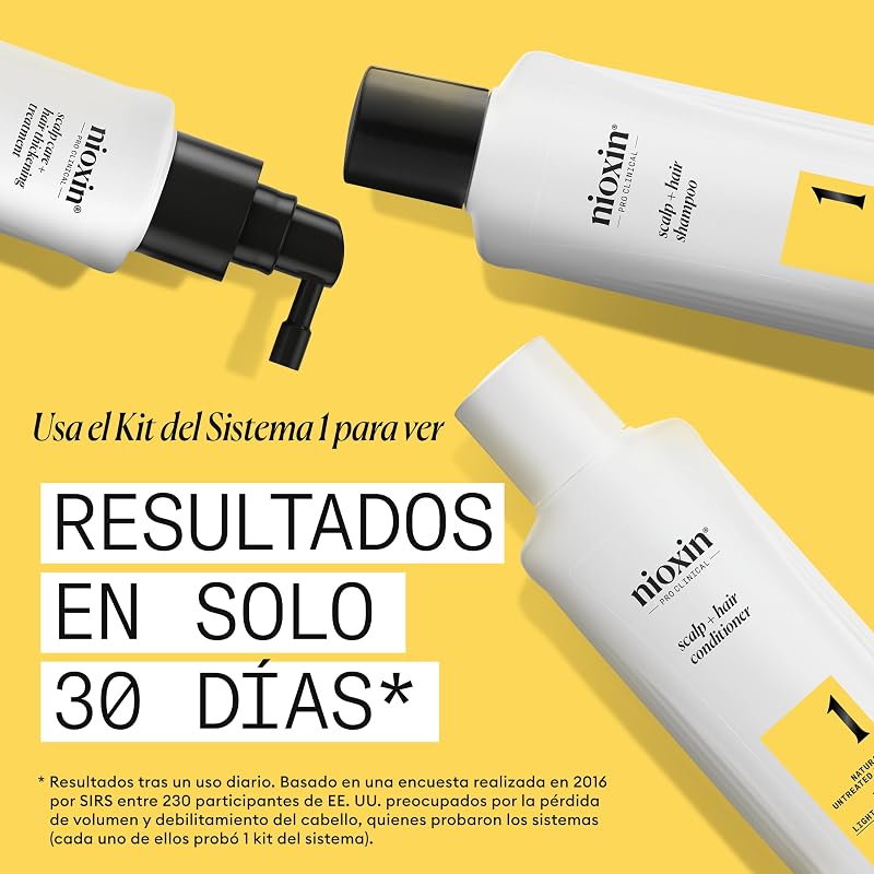 NIOXIN - Sistema 1 - Condicionador de Fortalecimento para Cabelo e Couro Cabeludo - Cabelo Natural com Enfraquecimento Suave - Com Niacinamida (300ml)
