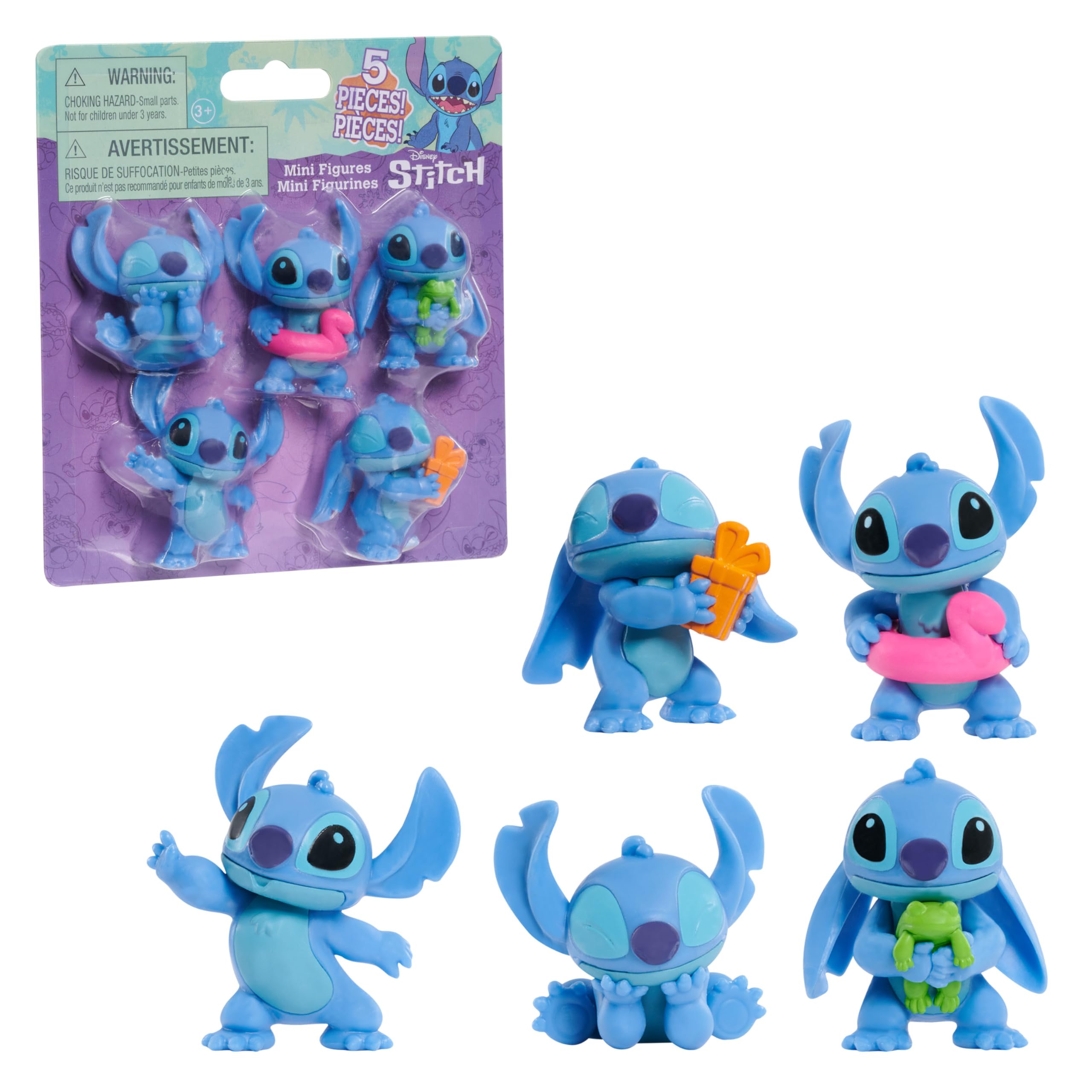 Disney Stitch 5 Pack Collectible 2.5" Figures