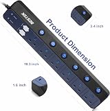 BESTEK 6 Way Extension Lead Surge Protector 900J 4 USB Ports 3250W 1.8m view 7