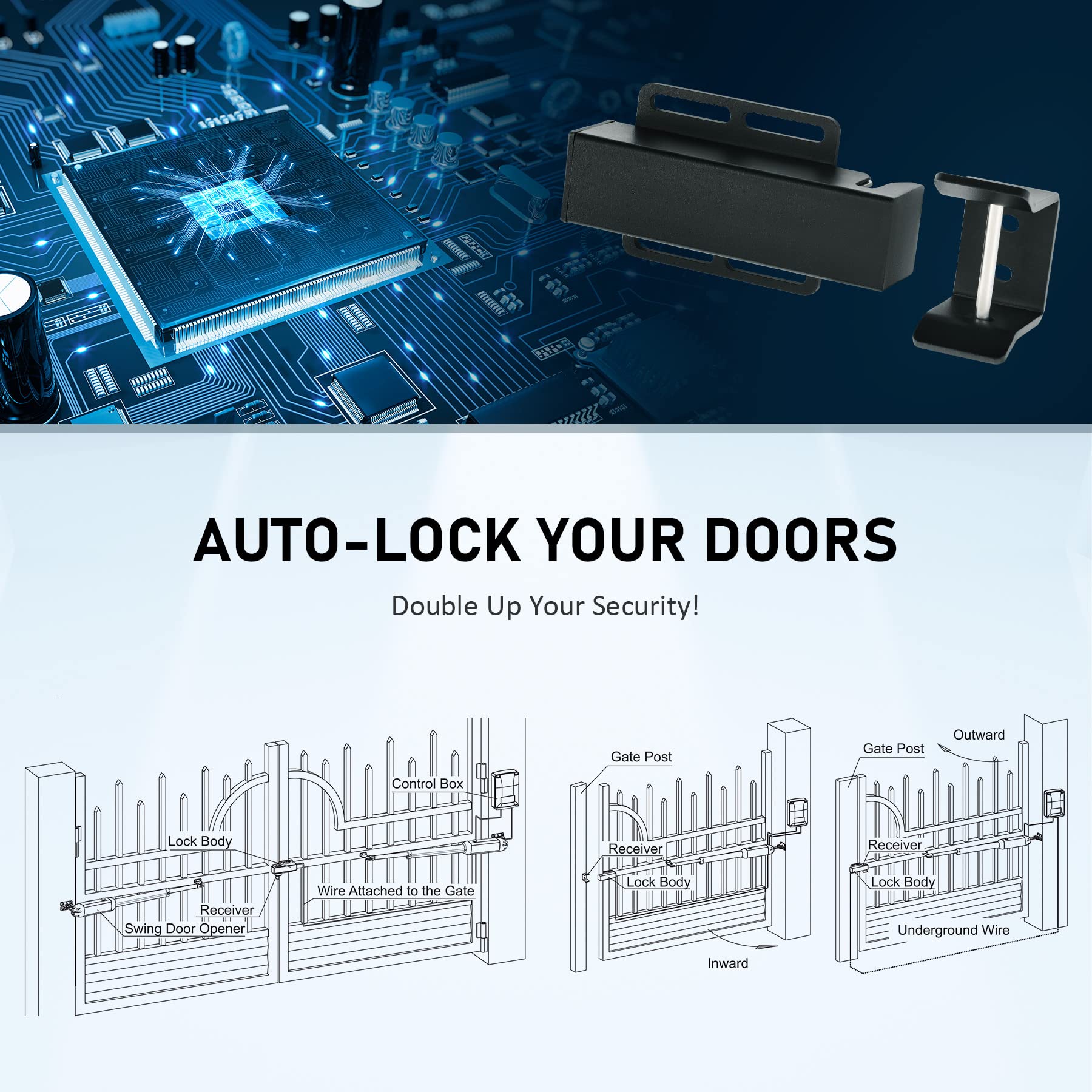 Mua CO-Z Automatic Electric Gate Lock for Single Double Swing Gate ...