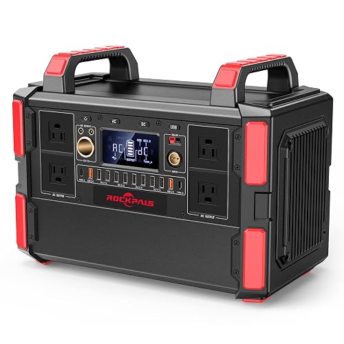 Rockpals Portable Power Station 1000W, 1048Wh/327600mAh Solar Generator  with 4x110V Pure Sine Wave AC Outlet, CPAP Backup LiFePo4 Battery Pack for  Outdoor RV/Van Camping Emergency in Saudi Arabia | Whizz Generators