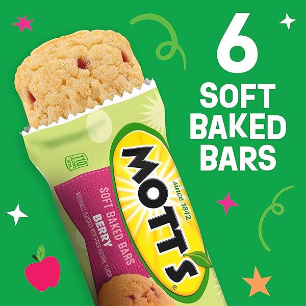 MOTT’S SOFT BAKED BARS, BERRY, MADE WITH APPLESAUCE, 6 COUNT, 5.76 OZ