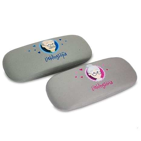 Oma Opa Geschenk * Oma Brillenetui + Opa Brillenetui + GRATIS Karte * Oma Geschenk - Opa Geschenk - Microfaser Brillenputztuc